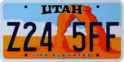 UT license plate Z245FF