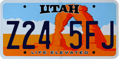 UT license plate Z245FJ