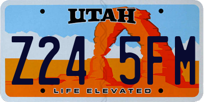 UT license plate Z245FM