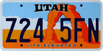 UT license plate Z245FN