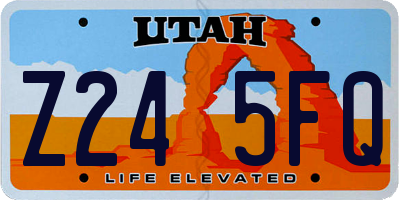 UT license plate Z245FQ