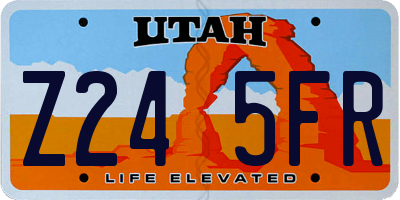 UT license plate Z245FR