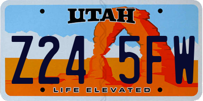 UT license plate Z245FW