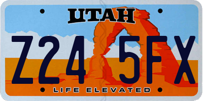 UT license plate Z245FX