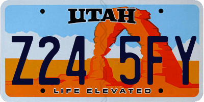 UT license plate Z245FY