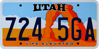 UT license plate Z245GA