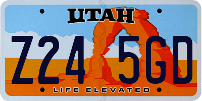 UT license plate Z245GD