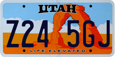 UT license plate Z245GJ
