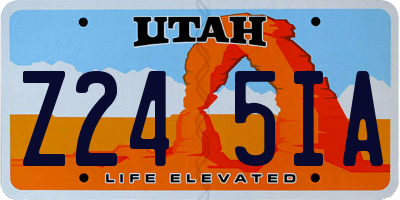 UT license plate Z245IA