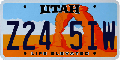 UT license plate Z245IW