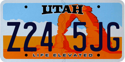UT license plate Z245JG
