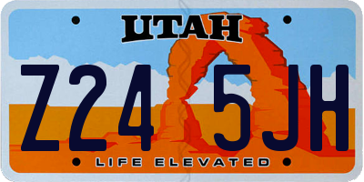 UT license plate Z245JH