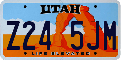 UT license plate Z245JM