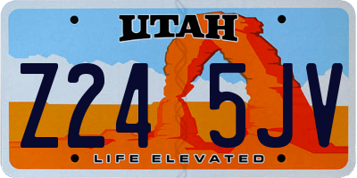UT license plate Z245JV