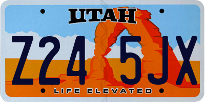 UT license plate Z245JX