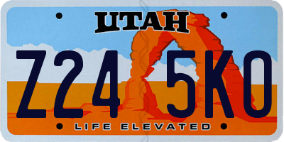 UT license plate Z245KO