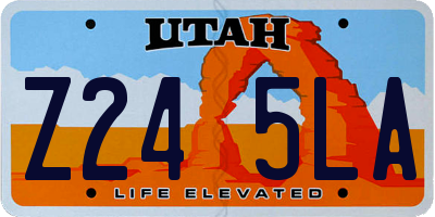 UT license plate Z245LA