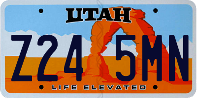 UT license plate Z245MN