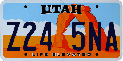 UT license plate Z245NA