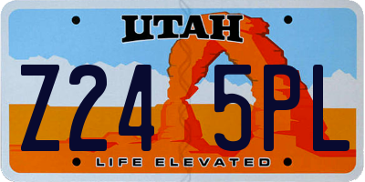 UT license plate Z245PL