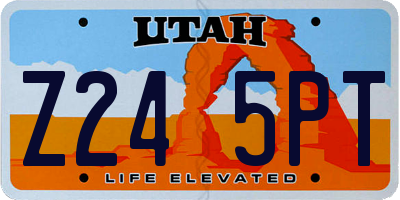 UT license plate Z245PT