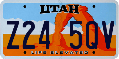 UT license plate Z245QV