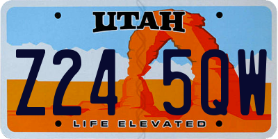 UT license plate Z245QW