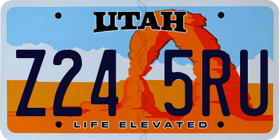 UT license plate Z245RU