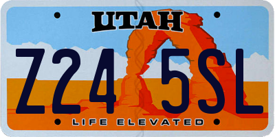 UT license plate Z245SL
