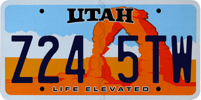 UT license plate Z245TW