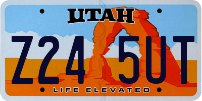 UT license plate Z245UT