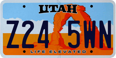 UT license plate Z245WN