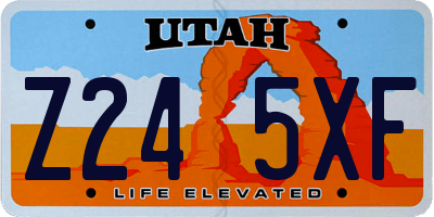 UT license plate Z245XF