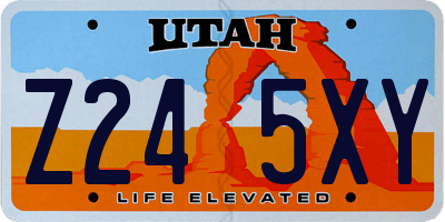 UT license plate Z245XY