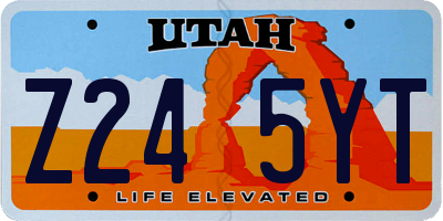 UT license plate Z245YT