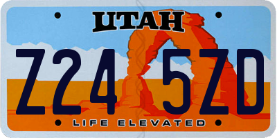 UT license plate Z245ZD