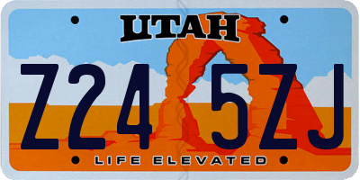 UT license plate Z245ZJ