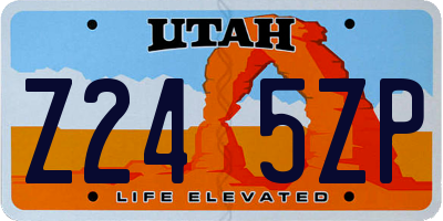 UT license plate Z245ZP