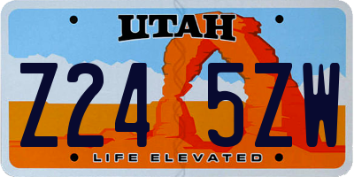 UT license plate Z245ZW