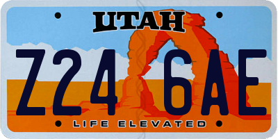 UT license plate Z246AE