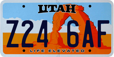 UT license plate Z246AF