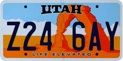 UT license plate Z246AY