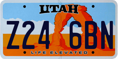 UT license plate Z246BN