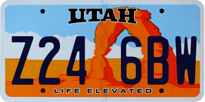 UT license plate Z246BW