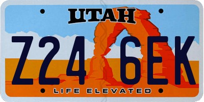 UT license plate Z246EK