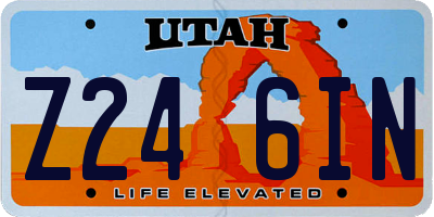 UT license plate Z246IN