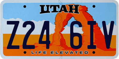 UT license plate Z246IV