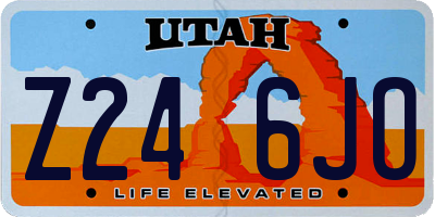 UT license plate Z246JO