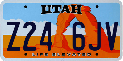 UT license plate Z246JV