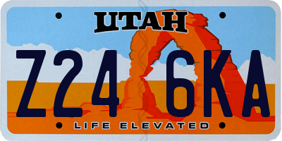 UT license plate Z246KA